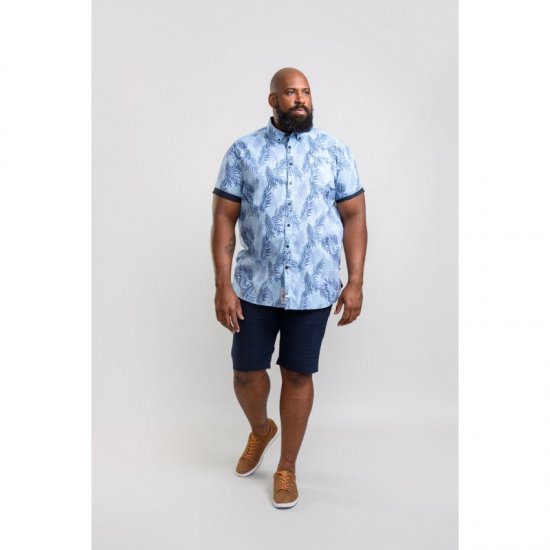 D555 Santana Hawaii Shirt Sky Blue - Skjorter - Store skjorter - 2XL-8XL