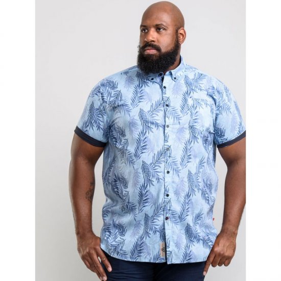 D555 Santana Hawaii Shirt Sky Blue - Skjorter - Store skjorter - 2XL-8XL
