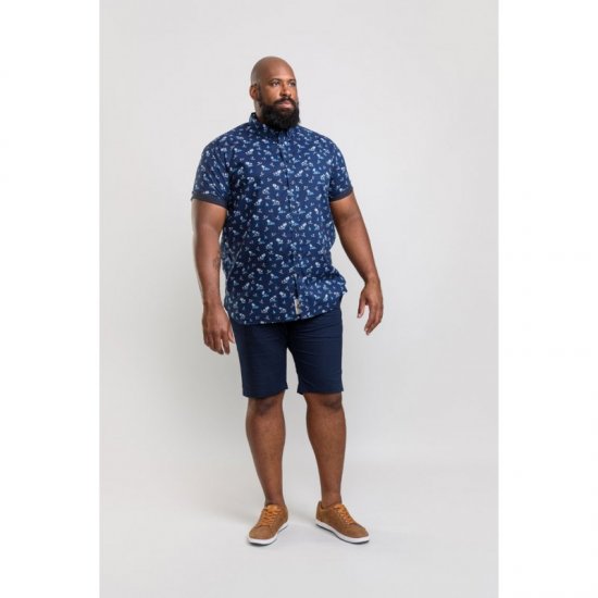 D555 Davian Hawaii Shirt Navy - Skjorter - Store skjorter - 2XL-8XL