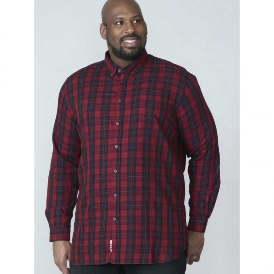 D555 Theo Long Sleeve Check Shirt - Skjorter - Store skjorter - 2XL-8XL
