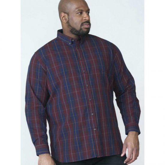 D555 Grady Long Sleeve Check Shirt - Skjorter - Store skjorter - 2XL-8XL
