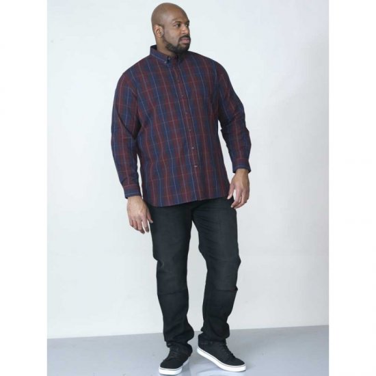 D555 Grady Long Sleeve Check Shirt - Skjorter - Store skjorter - 2XL-8XL