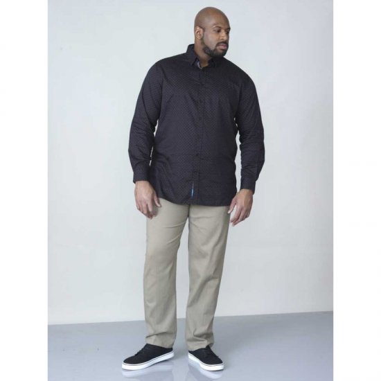 D555 Jahine Long Sleeve Printed Shirt Black - Skjorter - Store skjorter - 2XL-8XL