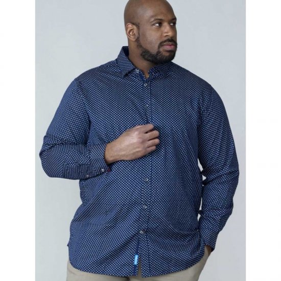 D555 Lavar Long Sleeve Diamond Printed Shirt - Skjorter - Store skjorter - 2XL-8XL