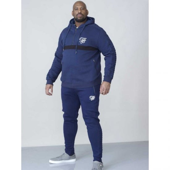 D555 Sergio Half Zip Hoodie Navy - Gensere og hettegensere - Store hettegensere - 2XL-14XL