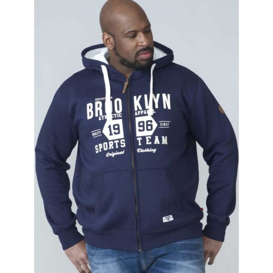 D555 Thurston Full Zip Hoodie Navy - Gensere og hettegensere - Store hettegensere - 2XL-14XL