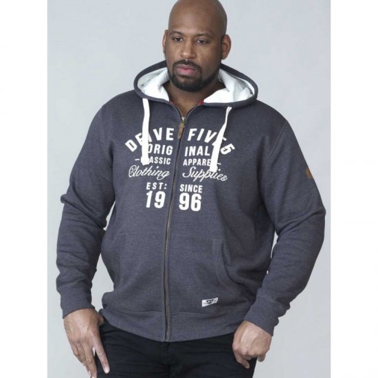 D555 Vadal Full Zip Hoodie Charcoal - Gensere og hettegensere - Store hettegensere - 2XL-14XL
