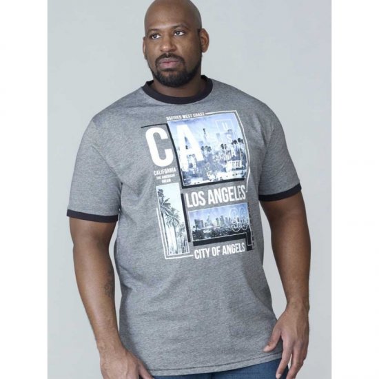 D555 Howie Fine Stripe T-shirt Grey - T-skjorter - Store T-skjorter - 2XL-14XL