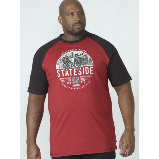 D555 Jarvis T-shirt Red - T-skjorter - Store T-skjorter - 2XL-14XL