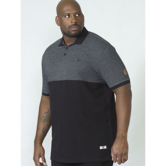 D555 Stefhen Polo Black - Polo- & piqueskjorter - Poloskjorte i store størrelser - 2XL-8XL