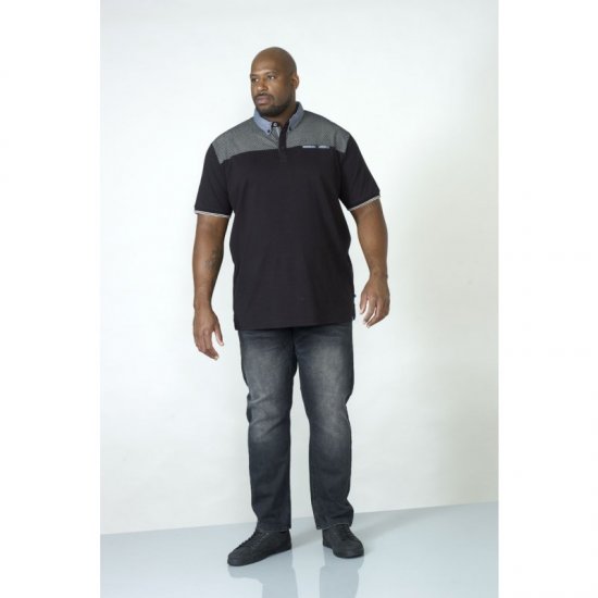 D555 Brent Polo Black - Polo- & piqueskjorter - Poloskjorte i store størrelser - 2XL-8XL
