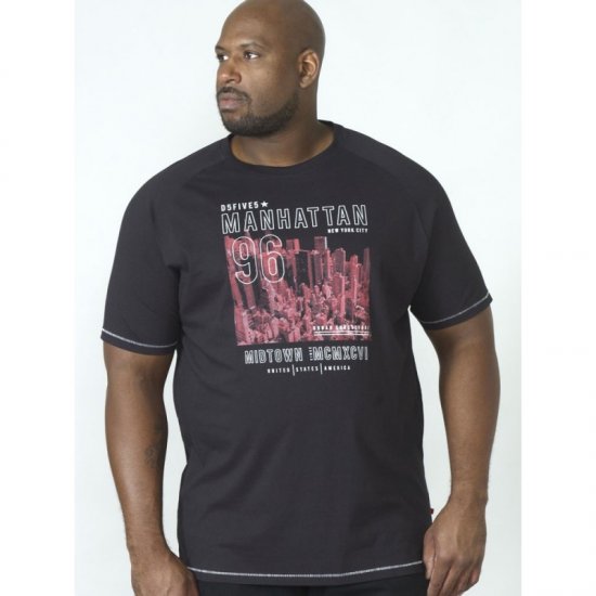 D555 Perry T-shirt Black - T-skjorter - Store T-skjorter - 2XL-14XL