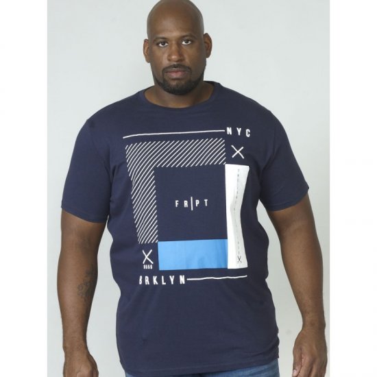 D555 Kenton T-shirt Navy - T-skjorter - Store T-skjorter - 2XL-14XL