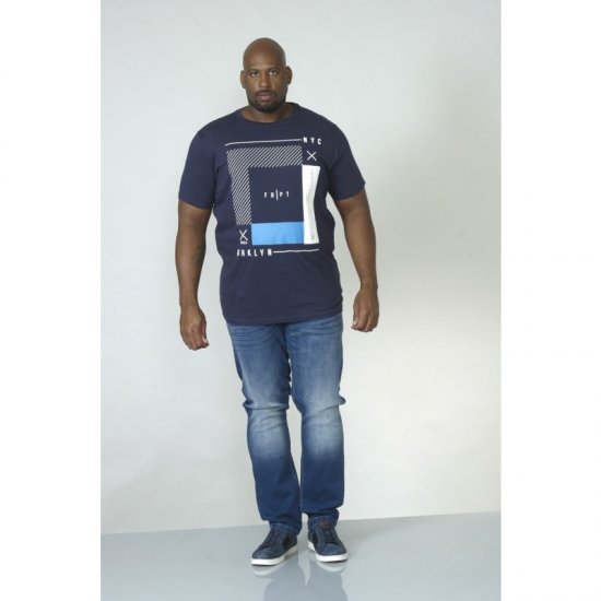 D555 Kenton T-shirt Navy - T-skjorter - Store T-skjorter - 2XL-14XL