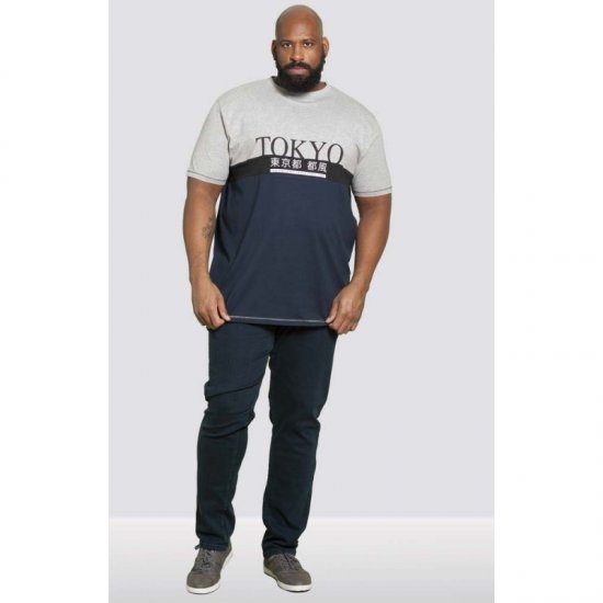 D555 Morris T-shirt Navy - T-skjorter - Store T-skjorter - 2XL-14XL