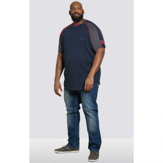D555 Brendon T-shirt Navy - T-skjorter - Store T-skjorter - 2XL-14XL