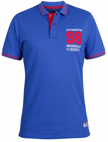 D555 Bartley Pique Polo Shirt Blue - Polo- & piqueskjorter - Poloskjorte i store størrelser - 2XL-8XL