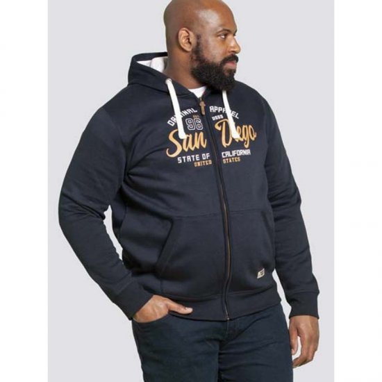 D555 Stockton Hoodie Navy - Gensere og hettegensere - Store hettegensere - 2XL-14XL