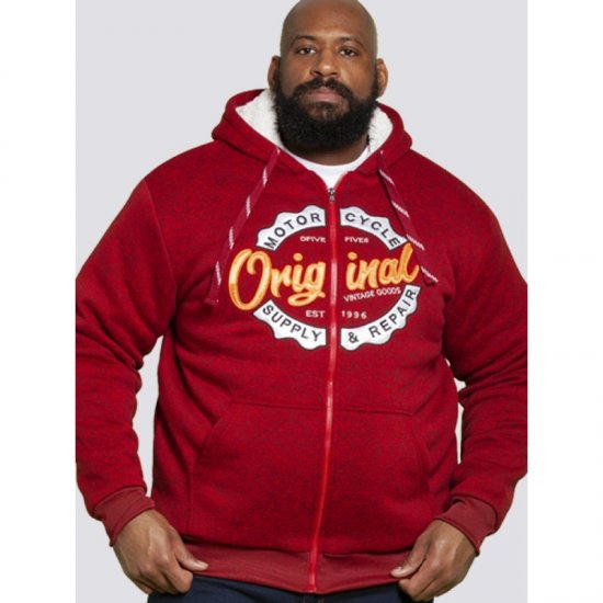 D555 Rylan Hoodie Red - Gensere og hettegensere - Store hettegensere - 2XL-14XL