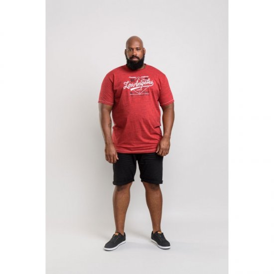 D555 Shelton T-shirt Red - T-skjorter - Store T-skjorter - 2XL-14XL