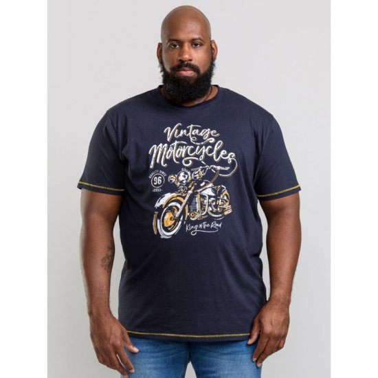 D555 Slater T-shirt Navy - T-skjorter - Store T-skjorter - 2XL-14XL