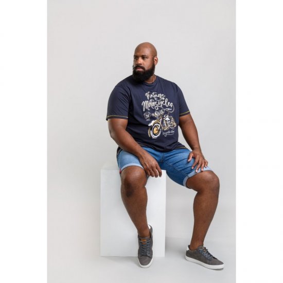 D555 Slater T-shirt Navy - T-skjorter - Store T-skjorter - 2XL-14XL