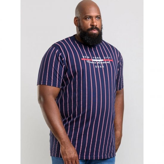 D555 Davis T-shirt Navy - T-skjorter - Store T-skjorter - 2XL-14XL