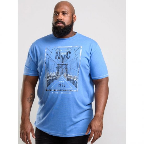D555 Monty T-shirt Blue - T-skjorter - Store T-skjorter - 2XL-14XL