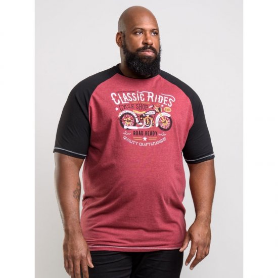 D555 Evans T-shirt Burgundy - T-skjorter - Store T-skjorter - 2XL-14XL