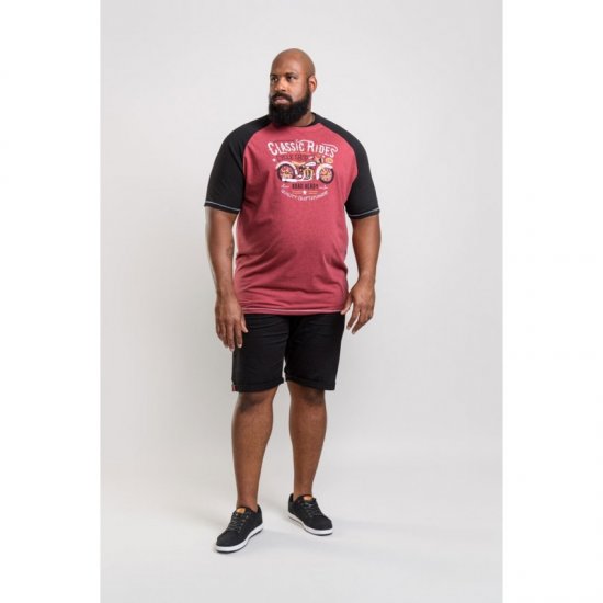 D555 Evans T-shirt Burgundy - T-skjorter - Store T-skjorter - 2XL-14XL