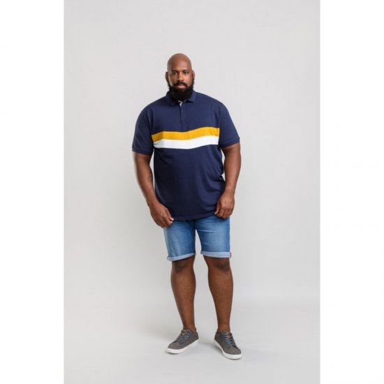 D555 Hopkins Polo Navy - Polo- & piqueskjorter - Poloskjorte i store størrelser - 2XL-8XL