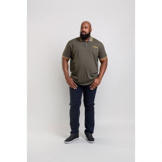 D555 Marshall Polo Khaki - Polo- & piqueskjorter - Poloskjorte i store størrelser - 2XL-8XL