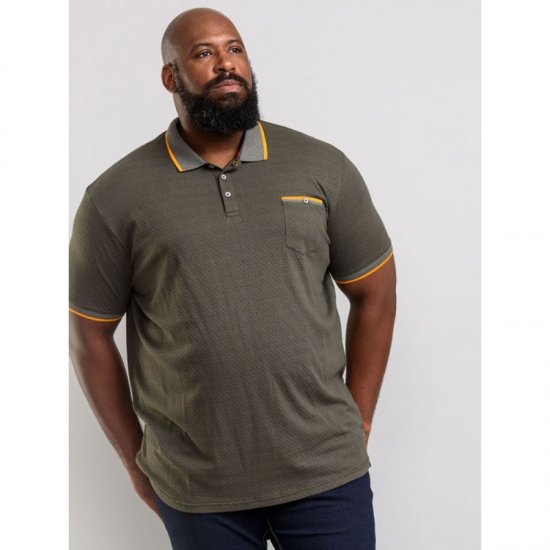 D555 Marshall Polo Khaki - Polo- & piqueskjorter - Poloskjorte i store størrelser - 2XL-8XL