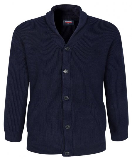 Espionage KW080 Cardigan med sjalkrage mørkeblå - Gensere og hettegensere - Store hettegensere - 2XL-14XL
