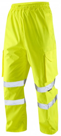 Leo Appledore Cargo Rain pants Hi-Vis Yellow - Arbeidsklær - Arbeidsklær i store størrelser