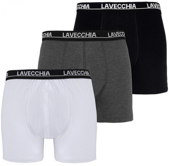 Lavecchia 1020 Boxershorts 3-pack Black/Charcoal/White - Undertøy & badetøy - Undertøy store størrelser 