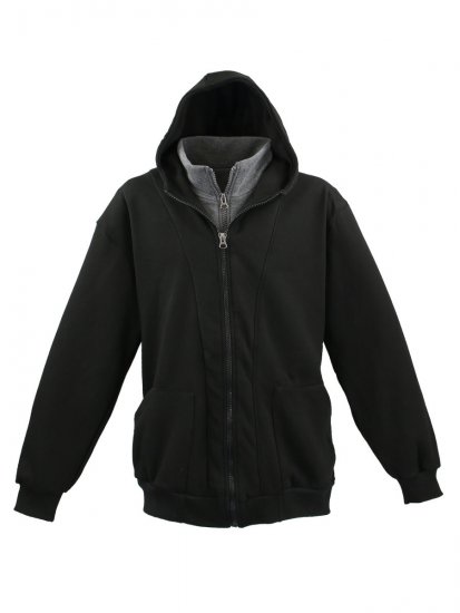 Lavecchia 109 Two-in-one Zipper Hoodie Black/Charcoal - Gensere og hettegensere - Store hettegensere - 2XL-14XL