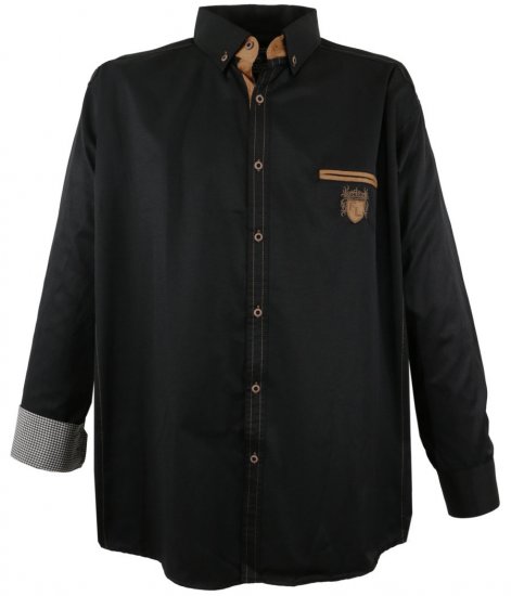 Lavecchia 1980 Long sleeve Shirt Dark Black - Skjorter - Store skjorter - 2XL-8XL