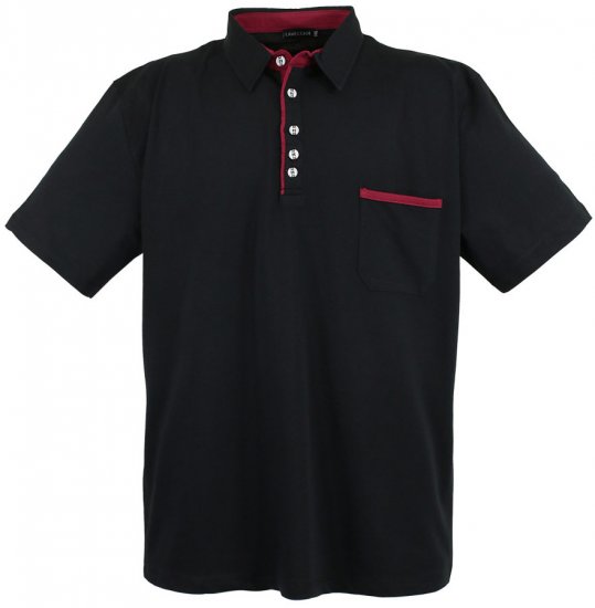 Lavecchia 1701 Jersey Poloshirt Black - Polo- & piqueskjorter - Poloskjorte i store størrelser - 2XL-8XL