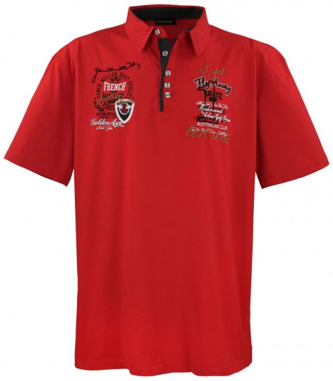 Lavecchia 3101 Printed Jersey Poloshirt Red - Polo- & piqueskjorter - Poloskjorte i store størrelser - 2XL-8XL