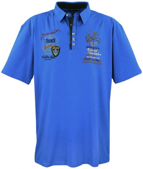 Lavecchia 3101 Printed Jersey Poloshirt Royal Blue - Polo- & piqueskjorter - Poloskjorte i store størrelser - 2XL-8XL