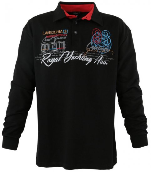 Lavecchia 2024 Printed Sweatshirt with collar Black - Gensere og hettegensere - Store hettegensere - 2XL-14XL
