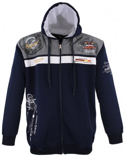 Lavecchia 2022 Printed Zipper Hoodie Navy - Gensere og hettegensere - Store hettegensere - 2XL-14XL