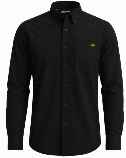 Motley Denim Lisbon Long Sleeve Shirt Black - Skjorter - Store skjorter - 2XL-8XL
