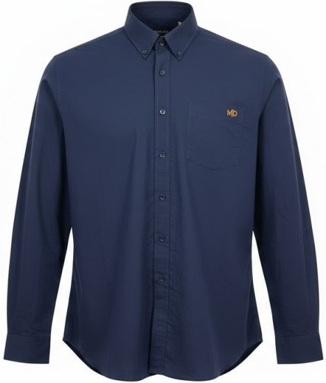 Motley Denim Lisbon Long Sleeve Shirt Navy - Skjorter - Store skjorter - 2XL-8XL