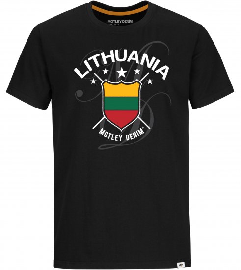 Motley Denim Lithuania T-shirt Black - T-skjorter - Store T-skjorter - 2XL-14XL