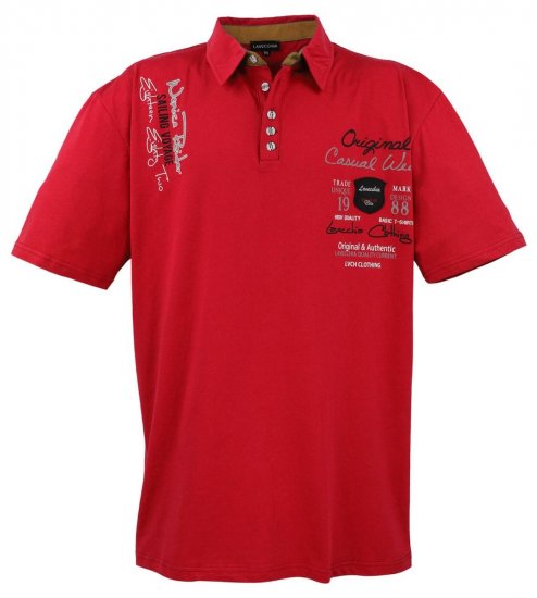 Lavecchia 610 T-skjorte med krage Rød - Polo- & piqueskjorter - Poloskjorte i store størrelser - 2XL-8XL