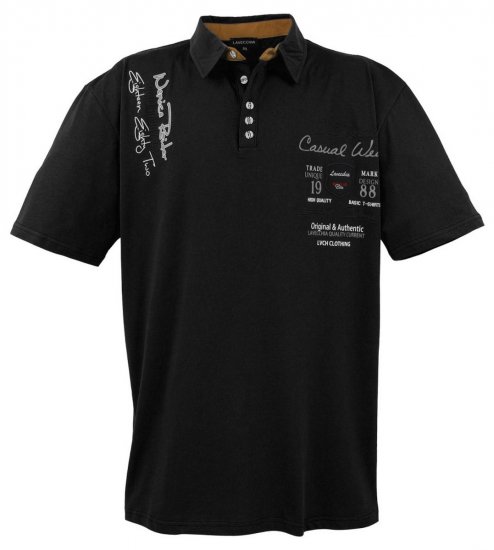 Lavecchia 610 T-skjorte med krage Svart - Polo- & piqueskjorter - Poloskjorte i store størrelser - 2XL-8XL