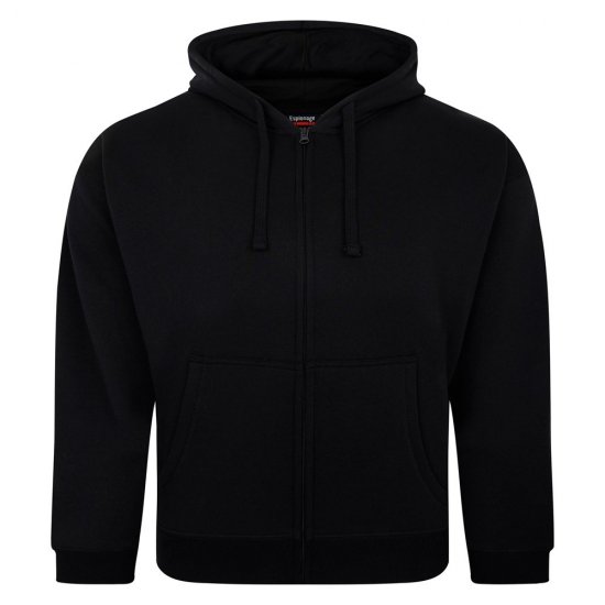 Espionage LW162 Hooded Zip Through Sweat Shirt Svart - Gensere og hettegensere - Store hettegensere - 2XL-14XL