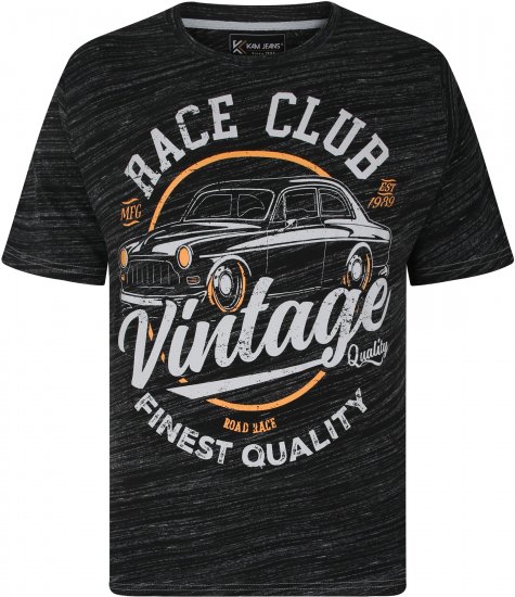 Kam Jeans 5740 Race Club Injected Marl Tee Black - T-skjorter - Store T-skjorter - 2XL-14XL